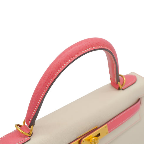 HERMES KELLY 28 SELLIER CRAIE ROSE AZALEE VEAU EPSOM HAND SHOULDER BAG 2018 C STAMP SPO GOLD HARDWARE 90327314