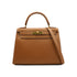 HERMES KELLY 28 SELLIER GOLD COURCHEVEL HAND SHOULDER BAG 1998 SQUARE B GOLD HARDWARE 90331393