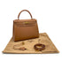 HERMES KELLY 28 SELLIER GOLD COURCHEVEL HAND SHOULDER BAG 1998 SQUARE B GOLD HARDWARE 90327387