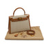 HERMES KELLY 28 SELLIER GOLD TOILE H COUCHEVEL HAND SHOULDER BAG 1994 CIRCLE X GOLD HARDWARE 90344568