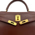 HERMES KELLY 28 SELLIER MARRON FONCE BOXCALF HAND SHOULDER BAG 1996 CIRCLE Z GOLD HARDWARE 90322170