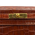 HERMES KELLY 28 SELLIER MIEL CROCODILE ALLIGATOR HAND SHOULDER BAG 1992 CIRCLE V GOLD HARDWARE 90325601