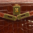 HERMES KELLY 28 SELLIER MIEL CROCODILE ALLIGATOR HAND SHOULDER BAG 1992 CIRCLE V GOLD HARDWARE 90325601