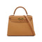 HERMES KELLY 28 SELLIER NATUREL COURCHEVEL HAND SHOULDER BAG 1998 SQUARE B GOLD HARDWARE 90335774