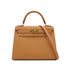 HERMES KELLY 28 SELLIER NATUREL COURCHEVEL HAND SHOULDER BAG 1998 SQUARE B GOLD HARDWARE 90335774