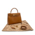 HERMES KELLY 28 SELLIER NATUREL PIGSKIN HAND SHOULDER BAG 1992 CIRCLE V GOLD HARDWARE 90318216
