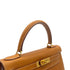 HERMES KELLY 28 SELLIER NATUREL PIGSKIN HAND SHOULDER BAG 1992 CIRCLE V GOLD HARDWARE 90318216