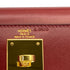 HERMES KELLY 28 SELLIER ROUGE H BOXCALF HAND SHOULDER BAG 2002 SQUARE F GOLD HARDWARE 90324446