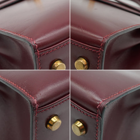 HERMES KELLY 28 SELLIER ROUGE H BOX CALF HAND BAG 1988 CIRCLE R GOLD HARDWARE 90335832