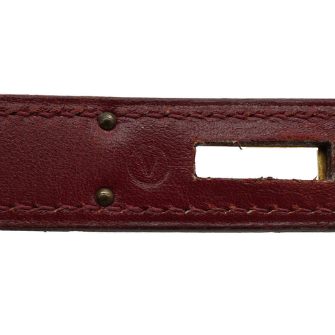 HERMES KELLY 28 SELLIER ROUGE H BOX CALF HAND SHOULDER BAG 1992 CIRCLE V GOLD HARDWARE 90335782