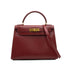HERMES KELLY 28 SELLIER ROUGE H BOX CALF HAND SHOULDER BAG 1992 CIRCLE V GOLD HARDWARE 90335782