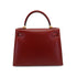 HERMES KELLY 28 SELLIER ROUGE H BOX CALF HAND SHOULDER BAG 2002 SQUARE F GOLD HARDWARE 90345062