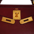 HERMES KELLY 28 SELLIER ROUGE H BOX CALF HAND SHOULDER BAG 2002 SQUARE F GOLD HARDWARE 90345062