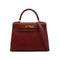 HERMES KELLY 28 SELLIER ROUGE H VEAU CHAMONIX HAND SHOULDER BAG 2006 SQUARE J GOLD HARDWARE 90332440