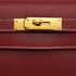 HERMES KELLY 28 SELLIER ROUGE H VEAU CHAMONIX HAND SHOULDER BAG 2006 SQUARE J GOLD HARDWARE 90332440