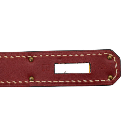 HERMES KELLY 28 SELLIER ROUGE H VEAU CHAMONIX HAND SHOULDER BAG 2006 SQUARE J GOLD HARDWARE 90332440