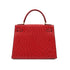 HERMES KELLY 28 SELLIER ROUGE VIF OSTRICH HAND SHOULDER BAG 1989 CIRCLE S GOLD HARDWARE SAB0001