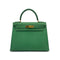 HERMES KELLY 28 SELLIER VERT COUCHEVEL HAND BAG 1995 CIRCLE Y GOLD HARDWARE 90326189