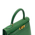 HERMES KELLY 28 SELLIER VERT COUCHEVEL HAND BAG 1995 CIRCLE Y GOLD HARDWARE 90326189