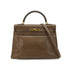 HERMES KELLY 32 VERT OLIVE BARENIA HAND SHOULDER BAG 2001 SQUARE E GOLD HARDWARE 90340170