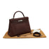 HERMES KELLY 32 HAVANE EVERGRAIN HAND SHOULDER BAG 2005 SQUARE I PALLADIUM HARDWARE 90340131
