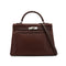 HERMES KELLY 32 HAVANE EVERGRAIN HAND SHOULDER BAG 2005 SQUARE I PALLADIUM HARDWARE 90340131