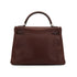 HERMES KELLY 32 HAVANE EVERGRAIN HAND SHOULDER BAG 2005 SQUARE I PALLADIUM HARDWARE 90340131