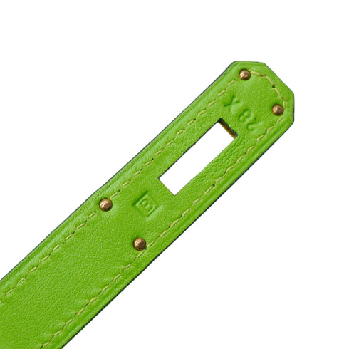 HERMES KELLY 32 RETOURNE APPLE GREEN VEAU GULLIVER HAND SHOULDER BAG 1998 SQUARE B GOLD HARDWARE 90347153