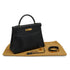 HERMES KELLY 32 RETOURNE BLACK ARDENNES HAND SHOULDER BAG 1991 CIRCLE U GOLD HARDWARE 90346647