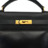 HERMES KELLY 32 RETOURNE BLACK BOXCALF HAND SHOULDER BAG 1993 CIRCLE W GOLD HARDWARE 90324820