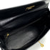 HERMES KELLY 32 RETOURNE BLACK BOXCALF HAND SHOULDER BAG 1993 CIRCLE W GOLD HARDWARE 90324820
