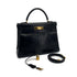 HERMES KELLY 32 RETOURNE BLACK BOXCALF HAND SHOULDER BAG 1994 CIRCLE X GOLD HARDWARE 90324739