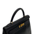 HERMES KELLY 32 RETOURNE BLACK BOXCALF HAND SHOULDER BAG 1994 CIRCLE X GOLD HARDWARE 90324739