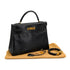 HERMES KELLY 32 RETOURNE BLACK BOX CALF HAND SHOULDER BAG 1966 V GOLD HARDWARE 90334275