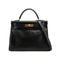 HERMES KELLY 32 RETOURNE BLACK BOX CALF HAND SHOULDER BAG 1966 V GOLD HARDWARE 90334275