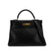 HERMES KELLY 32 RETOURNE BLACK BOX CALF HAND SHOULDER BAG 1991 CIRCLE U GOLD HARDWARE 90331252