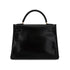HERMES KELLY 32 RETOURNE BLACK BOX CALF HAND SHOULDER BAG 1991 CIRCLE U GOLD HARDWARE 90331252