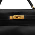 HERMES KELLY 32 RETOURNE BLACK BOX CALF HAND SHOULDER BAG 1991 CIRCLE U GOLD HARDWARE 90331252