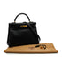 HERMES KELLY 32 RETOURNE BLACK BOX CALF HAND SHOULDER BAG 1998 SQUARE B GOLD HARDWARE 90347151