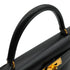 HERMES KELLY 32 RETOURNE BLACK BOX CALF HAND SHOULDER BAG 1998 SQUARE B GOLD HARDWARE 90347151