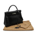 HERMES KELLY 32 RETOURNE BLACK BOX CALF HAND SHOULDER BAG 1998 SQUARE B SILVER HARDWARE 90346650