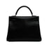HERMES KELLY 32 RETOURNE BLACK BOX CALF HAND SHOULDER BAG 1998 SQUARE B SILVER HARDWARE 90346650