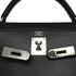 HERMES KELLY 32 RETOURNE BLACK BOX CALF HAND SHOULDER BAG 1998 SQUARE B SILVER HARDWARE 90346650