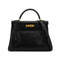 HERMES KELLY 32 RETOURNE BLACK BOX CALF HAND SHOULDER BAG 2001 SQUARE E GOLD HARDWARE 90339637