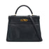 HERMES KELLY 32 RETOURNE BLUE INDIGO VEAU GULLIVER HAND SHOULDER BAG 1997 SQUARE A GOLD HARDWARE 90328921