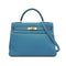 HERMES KELLY 32 RETOURNE BLUE JEAN TAURILLON CLEMENCE HAND SHOULDER BAG 1998 SQUARE B GOLD HARDWARE 90347154
