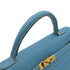 HERMES KELLY 32 RETOURNE BLUE JEAN TAURILLON CLEMENCE HAND SHOULDER BAG 1998 SQUARE B GOLD HARDWARE 90347154