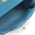 HERMES KELLY 32 RETOURNE BLUE JEAN TAURILLON CLEMENCE HAND SHOULDER BAG 1998 SQUARE B GOLD HARDWARE 90347154