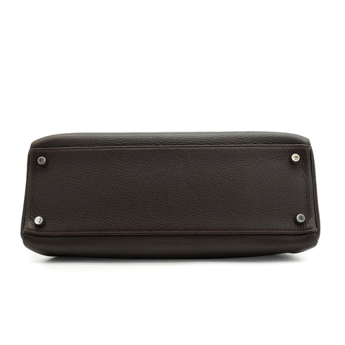 HERMES KELLY 32 RETOURNE CAFE TAURILLON CLEMENCE HAND SHOULDER BAG 2006 SQUARE J PALLADIUM HARDWARE 90342572