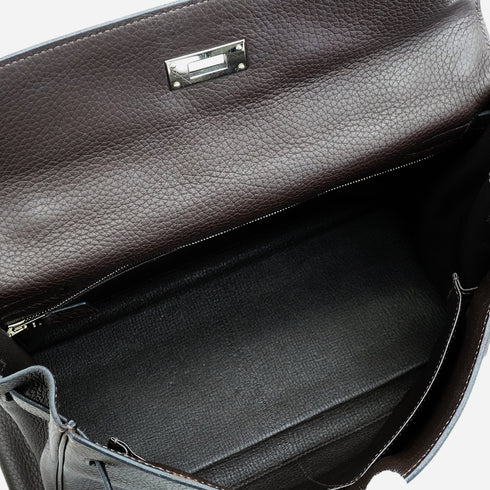 HERMES KELLY 32 RETOURNE CAFE TAURILLON CLEMENCE HAND SHOULDER BAG 2006 SQUARE J PALLADIUM HARDWARE 90342572